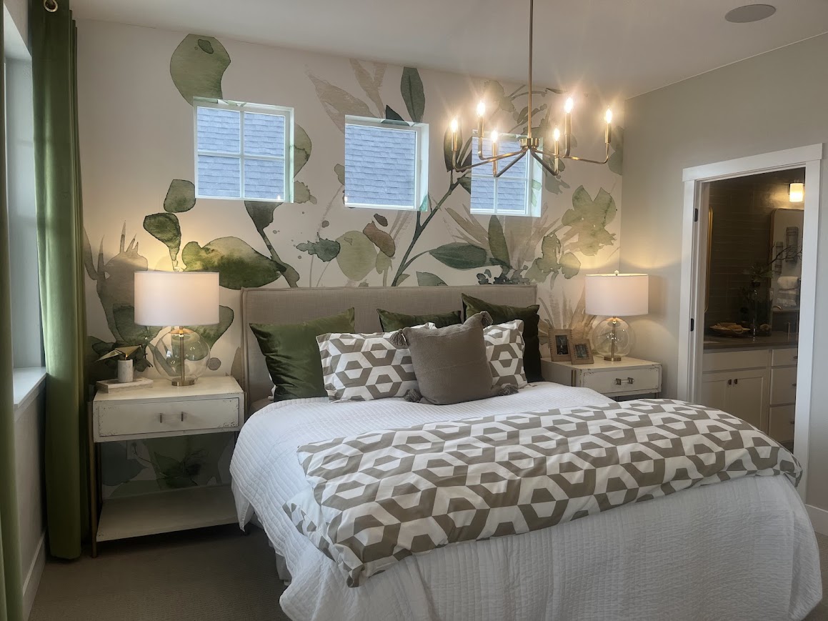 Bedroom Watercolor Mural-Style Wallpaper