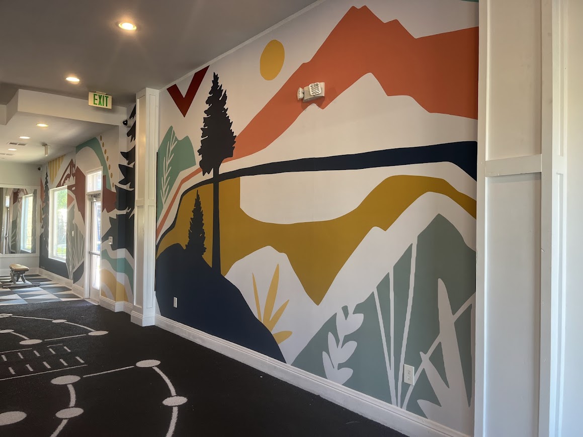 Commercial Gym Mural-Style Wallpaper