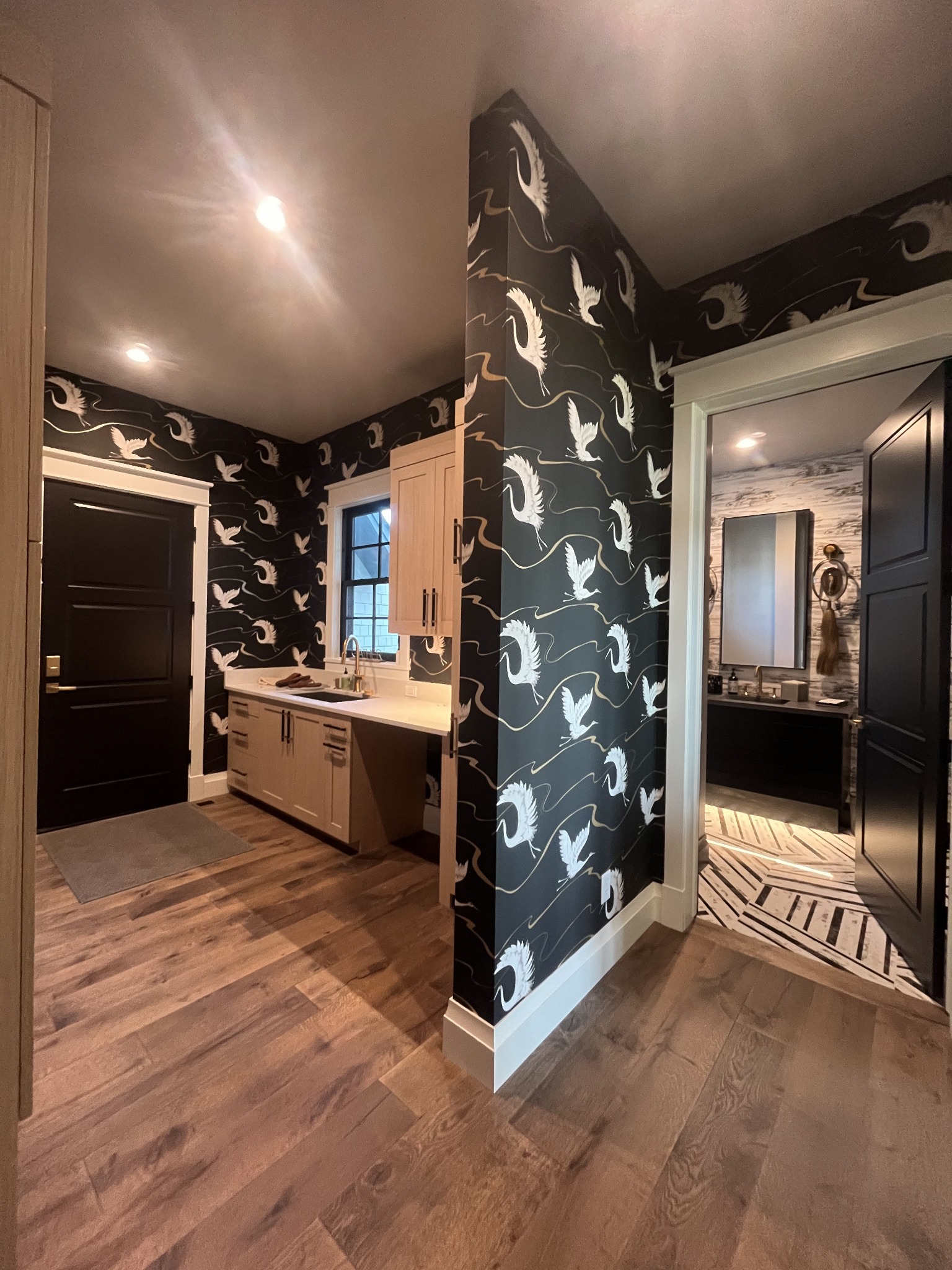 Mudroom Wallpaper Installation